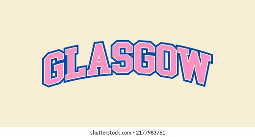 T-shirt stamp graphic, Scotland Sport wear typography emblem Glasgow vintage tee print, athletic apparel design shirt graphic print