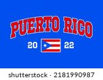 T-shirt stamp graphic, Sport wear typography emblem Puerto Rico vintage tee print, athletic apparel design shirt graphic print