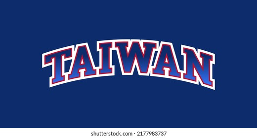T-shirt stamp graphic, Sport wear typography emblem Taiwan vintage tee print, athletic apparel design shirt graphic print. vector