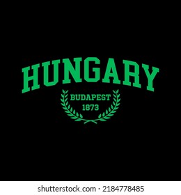T-shirt stamp graphic, Sport wear typography emblem Hungary vintage tee print, athletic apparel design shirt graphic print