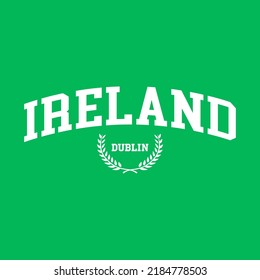 T-shirt stamp graphic, Sport wear typography emblem Ireland vintage tee print, athletic apparel design shirt graphic print