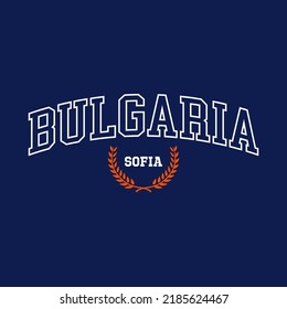 T-shirt stamp graphic, Sport wear typography emblem Bulgaria vintage tee print, athletic apparel design shirt graphic print