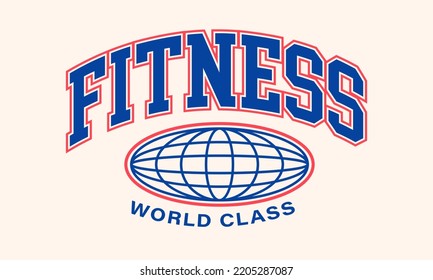 T-shirt stamp graphic, sport wear typography emblem Fitness club vintage tee print, athletic apparel design shirt graphic print