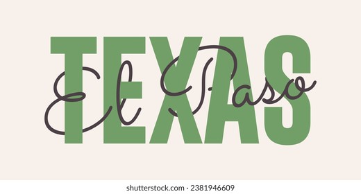 T-shirt stamp graphic, Sport wear typography emblem Texas, El Paso vintage tee print, athletic apparel design shirt graphic print