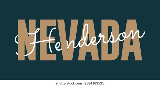 Gráfica del sello de la camiseta, emblema de la tipografía del desgaste deportivo Nevada, estampado de la tee vintage de Henderson, diseño de prendas atléticas