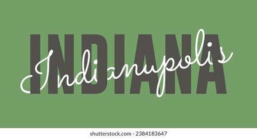 T-shirt stamp graphic, Sport wear typography emblem Indianapolis, Indiana vintage tee print, athletic apparel design shirt graphic print