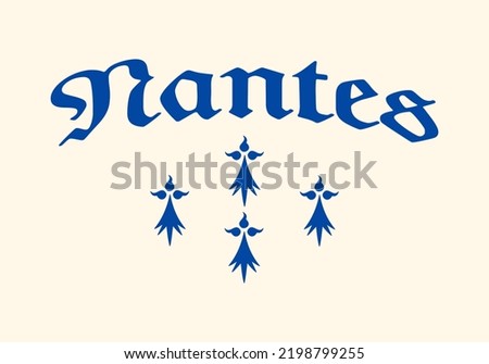 T-shirt stamp graphic, Sport wear typography emblem Nantes, France vintage tee print, athletic apparel design shirt graphic print