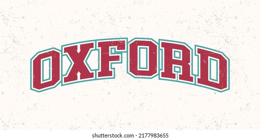 T-shirt stamp graphic, UK Sport wear typography emblem Oxford vintage tee print, athletic apparel design shirt graphic print. vector