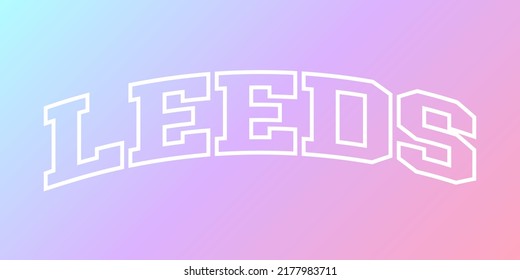 T-shirt stamp graphic, UK Sport wear typography emblem Leeds vintage tee print, athletic apparel design shirt graphic print. vector
