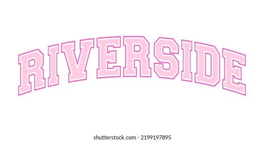 T-shirt stamp graphic, University wear typography emblem Riverside vintage tee print, athletic apparel design shirt graphic print