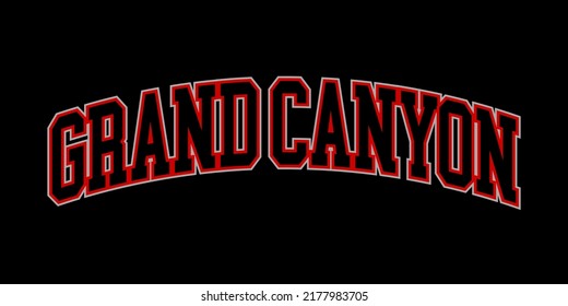 T-shirt stamp graphic, wear typography emblem Grand Canyon vintage tee print, athletic apparel design shirt graphic print. vector