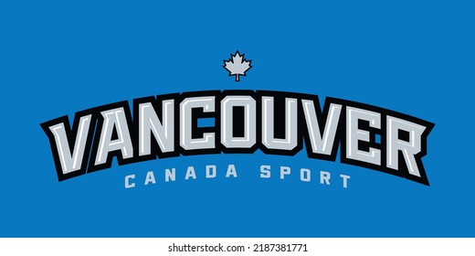 T-shirt stamp logo, Canada Sport wear lettering Vancouver tee print, athletic apparel design shirt graphic print