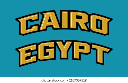 T-shirt stamp logo, Egypt Sport wear lettering Cairo tee print, athletic apparel design shirt graphic print