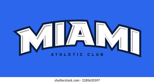 T-shirt stamp logo, Florida Sport wear lettering Miami tee print, athletic apparel design shirt graphic print