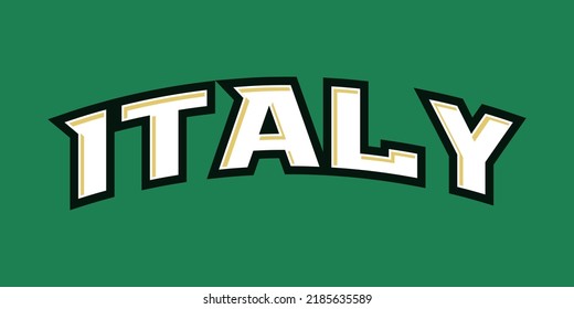 T-shirt stamp logo, Sport wear lettering Italy tee print, athletic apparel design shirt graphic print