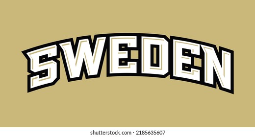 T-shirt stamp logo, Sport wear lettering Sweden tee print, athletic apparel design shirt graphic print