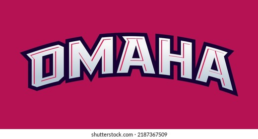 T-shirt stamp logo, Sport wear lettering Omaha tee print, athletic apparel design shirt graphic print