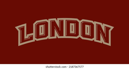 T-shirt stamp logo, Sport wear lettering London tee print, athletic apparel design shirt graphic print