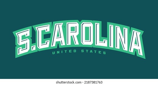 T-shirt stamp logo, Sport wear lettering South Carolina tee print, athletic apparel design shirt graphic print