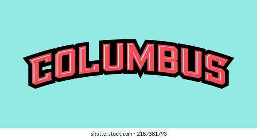 T-shirt stamp logo, Sport wear lettering Columbus tee print, athletic apparel design shirt graphic print