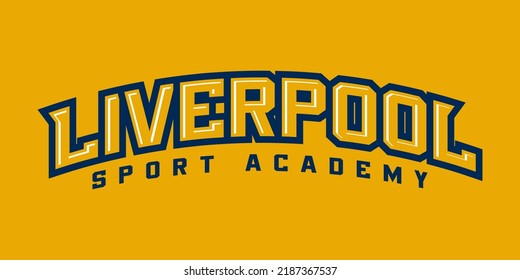 T-shirt Stamp Logo, UK Sport Wear Lettering Liverpool Tee Print, Athletic Apparel Design Shirt Graphic Print