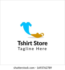 El logo de la Tienda de pantalones T se utiliza para marca e impresión. pantalones de la ilustración mágica