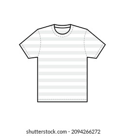 T-shirt stripe size chart. Vector outline icon isolated on white background.