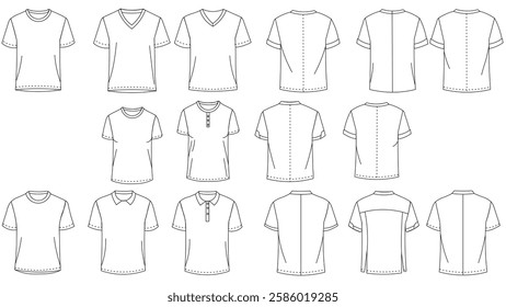 A T-Shirt Style Variations Sketch