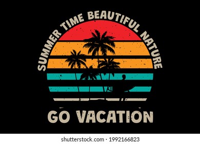 T-shirt summer time nature vacation retro vintage style