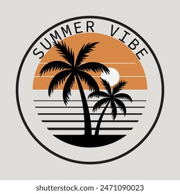 T-shirt summer vibes tropical summer beach retro vintage style