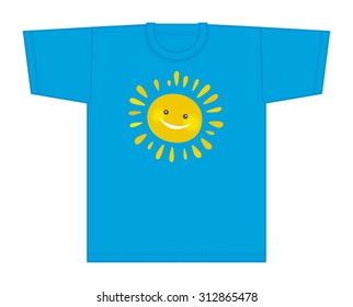 T-shirt with the sun, summer clothes, modern T-shirt, Summer Vacation, sun