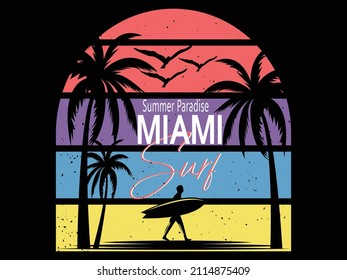 T-shirt Surfing Typography Vector Design.