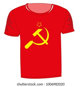 T-shirt with symbol on white background is insulated