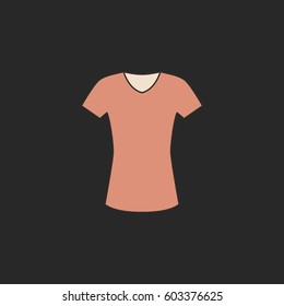 T-shirt symbol simple flat icon on background