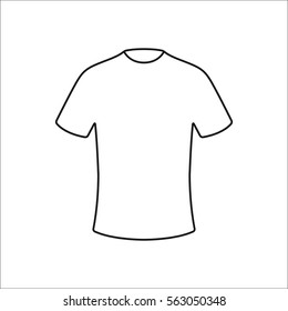 T-shirt symbol simple line icon on background