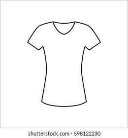 T-shirt symbol simple line icon on background