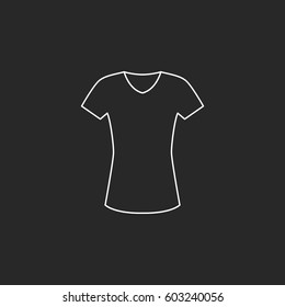 T-shirt symbol simple line icon on background