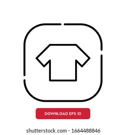 T-shirt symbol, yoga class outline vector icon. Modern, simple flat vector illustration for web site or mobile app