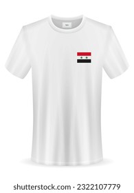 Tshirt with Syria flag on a white background. Vector illustration.