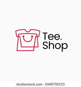 tshirt tee shop store apparel clothing logo vector icon illustration