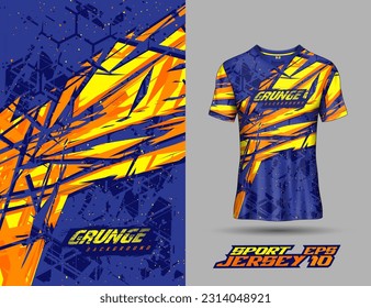 T-shirt template abstract background for extreme jersey team, racing, cycling, leggings, football, gaming and sport livery.