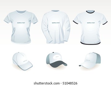 t-shirt  template and cap