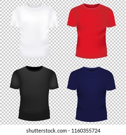 T-Shirt Template Collection With Gradient Mesh, Vector Illustration