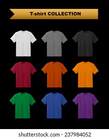 T-shirt template collection, vector eps10 illustration