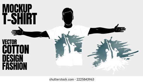 T-shirt template with dancing people, vector