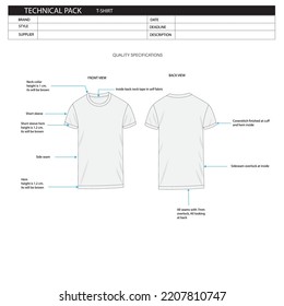 t-shirt template, t-shirt design, short sleeve shirt tech pack