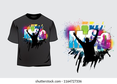 T-shirt template, easy to editable vector
