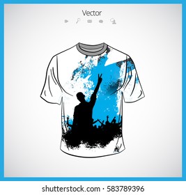 T-shirt template, easy editable vector