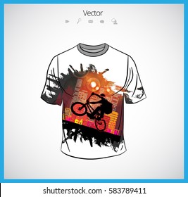 T-shirt template, easy editable vector