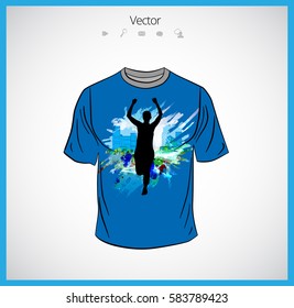 T-shirt template, easy editable vector